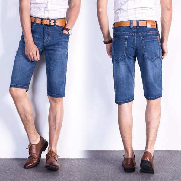 men's fitted straight lightweight denim shorts 2021 summer classic style business casual youth slim stretch jeans, Blue
men's fitted straight lightweight denim shorts 2021 summer classic style business casual youth slim stretch jeans, Blue