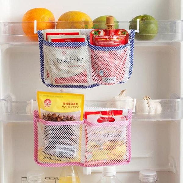 hanging baskets 2 pockets fridge bag food condiment organizer holders with hooks for kitchen refrigerator 22*13cm
hanging baskets 2 pockets fridge bag food condiment organizer holders with hooks for kitchen refrigerator 22*13cm