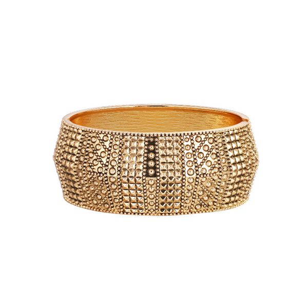 old wide edge bracelet exaggerated personality spring opening alloy gold-plated jewelry bracelet, Black
old wide edge bracelet exaggerated personality spring opening alloy gold-plated jewelry bracelet, Black