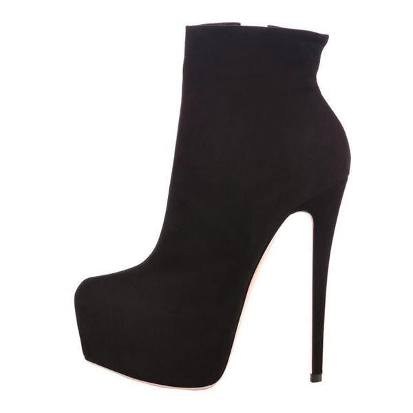 women round toe patform ankle booties for black and red flock stiletto side zipper 16cm high heel boots ladies
women round toe patform ankle booties for black and red flock stiletto side zipper 16cm high heel boots ladies