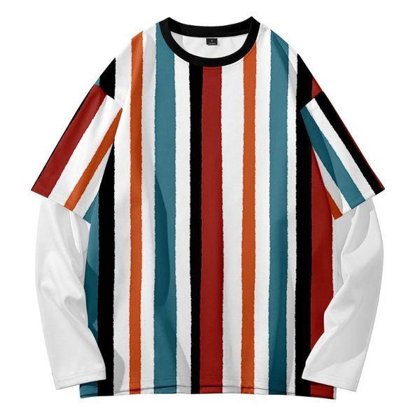 men's hoodies & sweatshirts stripe street fashion trend youth summer 3d digital round neck fake two, Black
men's hoodies & sweatshirts stripe street fashion trend youth summer 3d digital round neck fake two, Black