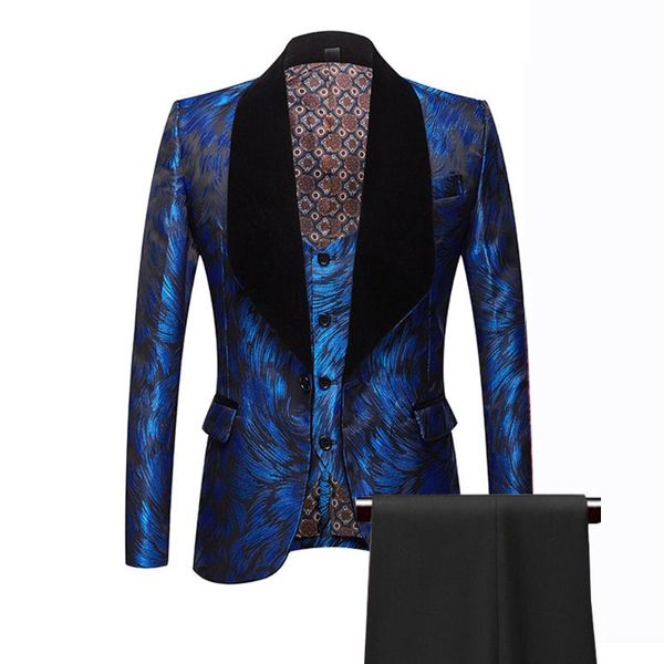 men's suits & blazers luxury royal blue men 3 pieces slim fit prom dinner wedding groom groomsmen tuxedo velvet lapel blazer vest pants, White;black
men's suits & blazers luxury royal blue men 3 pieces slim fit prom dinner wedding groom groomsmen tuxedo velvet lapel blazer vest pants, White;black