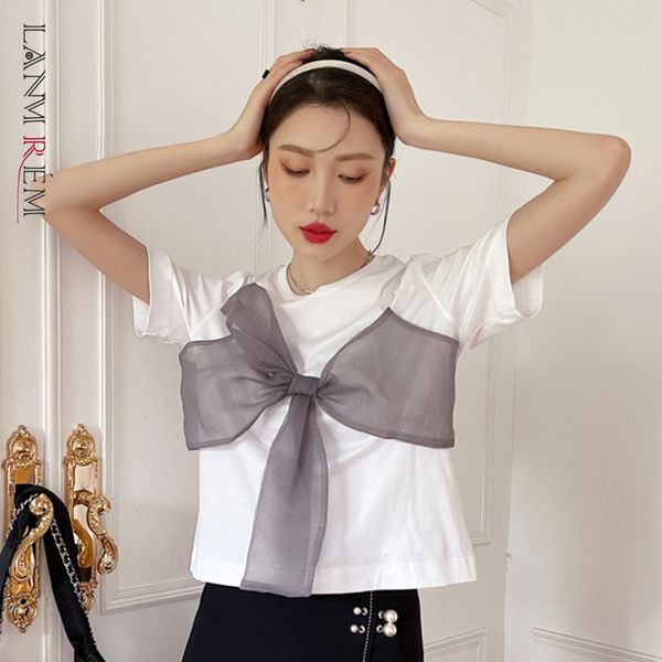 women white bow t-shirt arrivals round neck short sleeve female fashion temperament summer 2e1925 210507
women white bow t-shirt arrivals round neck short sleeve female fashion temperament summer 2e1925 210507