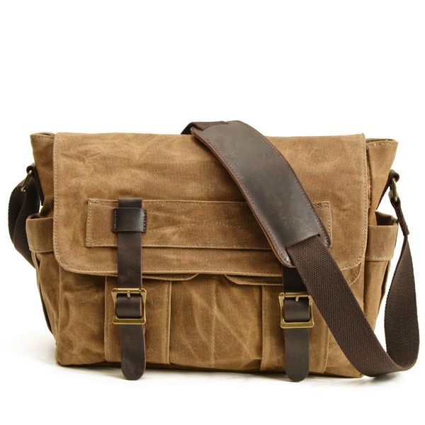 style oil wax canvas splicing leather men's bag retro shoulder european and american fashion computer messenger briefcases
style oil wax canvas splicing leather men's bag retro shoulder european and american fashion computer messenger briefcases