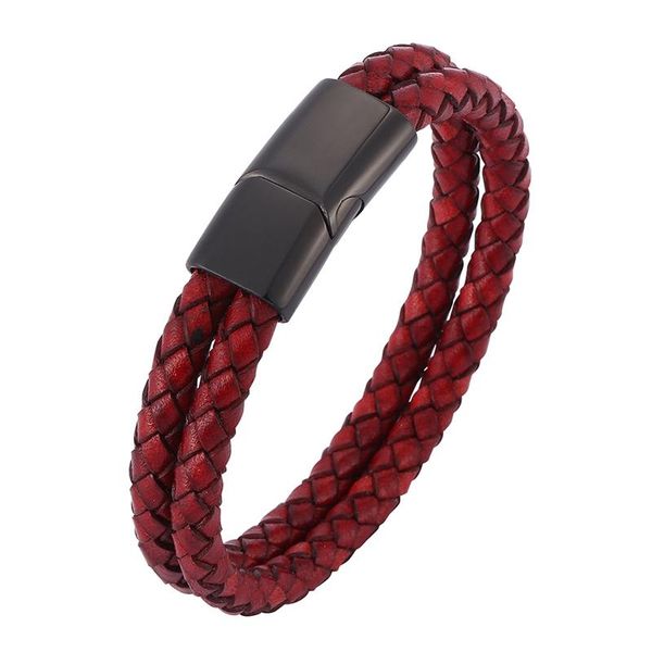charm bracelets punk antique red double braided leather bracelet retro men jewelry stainless steel magnetic clasp male wristband gifts pd051, Golden;silver
charm bracelets punk antique red double braided leather bracelet retro men jewelry stainless steel magnetic clasp male wristband gifts pd051, Golden;silver
