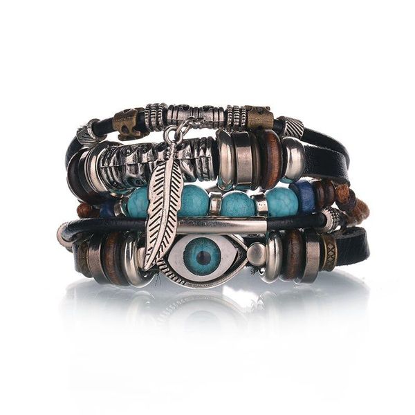 charm bracelets punk turkish evil eye wristband female genuine leather bracelet ethnic vintage jewelry for women men bijoux, Golden;silver
charm bracelets punk turkish evil eye wristband female genuine leather bracelet ethnic vintage jewelry for women men bijoux, Golden;silver