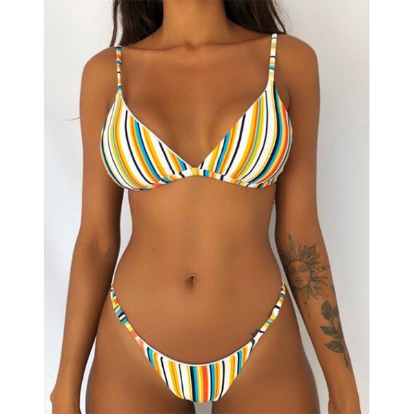 print striped thong bikinis push up swimsuit women 2021 bathing suit triangle bikini brazilian swimwear women floral beach, White;black
print striped thong bikinis push up swimsuit women 2021 bathing suit triangle bikini brazilian swimwear women floral beach, White;black