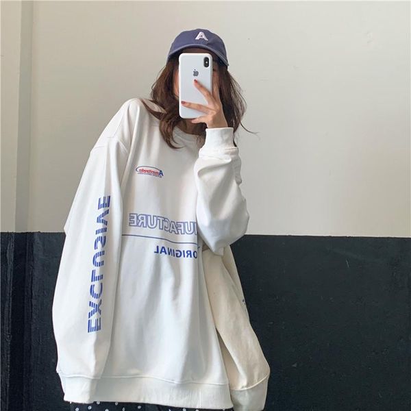 women's hoodies & sweatshirts autumn oversize female pullovers street letter printing loose womens white sweatshirt plus size women clo, Black
women's hoodies & sweatshirts autumn oversize female pullovers street letter printing loose womens white sweatshirt plus size women clo, Black