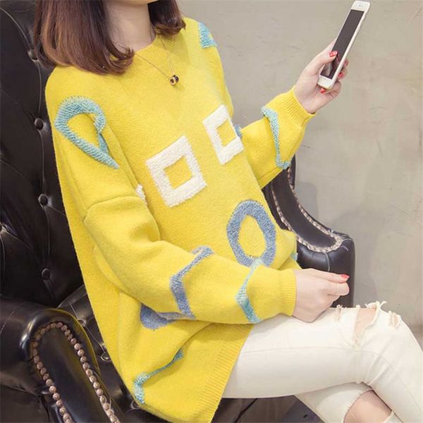 women's sweaters winter embroidered sweater long knitted female yellow khaki blue released neck sleeve women's 1bys, White;black
women's sweaters winter embroidered sweater long knitted female yellow khaki blue released neck sleeve women's 1bys, White;black