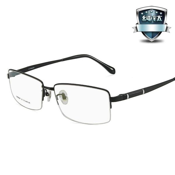 fashion sunglasses frames 60-17-150 pure titanium myopia frame men's large half does not fade aviation big glasses prescription 097, Black
fashion sunglasses frames 60-17-150 pure titanium myopia frame men's large half does not fade aviation big glasses prescription 097, Black