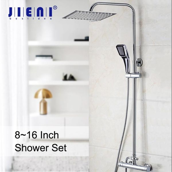 chrome polished bathroom thermostatic bathtub shower water tap faucet mixer 8-16 inch rainfall head set sets
chrome polished bathroom thermostatic bathtub shower water tap faucet mixer 8-16 inch rainfall head set sets