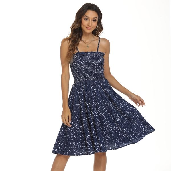 summer 2021 blue polka dot dress strapless casual suspender dress pleated skirt, Black;red
summer 2021 blue polka dot dress strapless casual suspender dress pleated skirt, Black;red