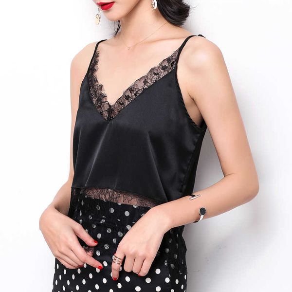 fashion shiny summer women tank v-neck spaghetti strap lace patchwork streetwear lady camis w182 210526, White
fashion shiny summer women tank v-neck spaghetti strap lace patchwork streetwear lady camis w182 210526, White
