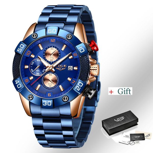 wristwatches relogio masculino lige military sport chronograph mens watches business full steel waterproof quartz watch men, Slivery;brown
wristwatches relogio masculino lige military sport chronograph mens watches business full steel waterproof quartz watch men, Slivery;brown