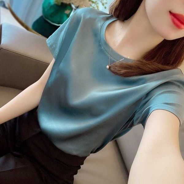 women's tanks & camis t-shirts with short sleeve oversized elegant loose casual o-neck satin silk blouse chiffon shirt for wo, White
women's tanks & camis t-shirts with short sleeve oversized elegant loose casual o-neck satin silk blouse chiffon shirt for wo, White
