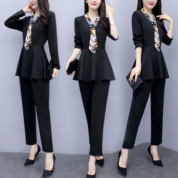 l-5xl black autumn two piece sets outfits women plus size long sleeve tunics and pants suits elegant office ol style 210518, White
l-5xl black autumn two piece sets outfits women plus size long sleeve tunics and pants suits elegant office ol style 210518, White