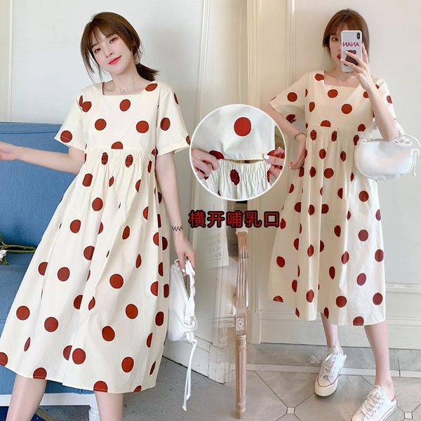 maternity dresses 2021 fashion postpartum women breastfeeding dress short sleeve square collar polka dot lactation nursing, White
maternity dresses 2021 fashion postpartum women breastfeeding dress short sleeve square collar polka dot lactation nursing, White