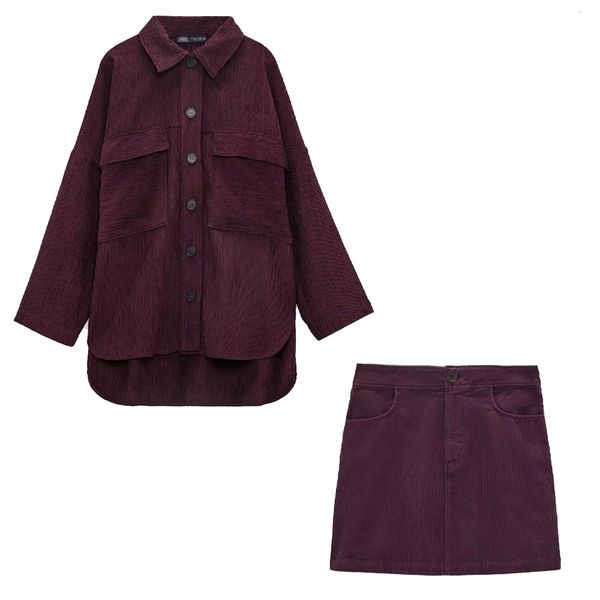 suits fall winter women two piece set needlecord overshirt oversized loose coat & corduroy mini high-waist skirt, Black
suits fall winter women two piece set needlecord overshirt oversized loose coat & corduroy mini high-waist skirt, Black