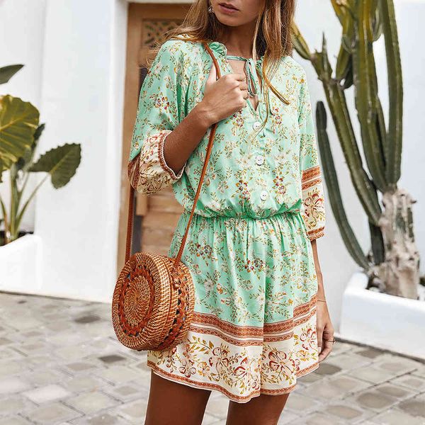 women's & spring summer floral print jumpsuits fashion long sleeve buttoned casual rompers women playsuits bohemian holiday beach, Black;white
women's & spring summer floral print jumpsuits fashion long sleeve buttoned casual rompers women playsuits bohemian holiday beach, Black;white