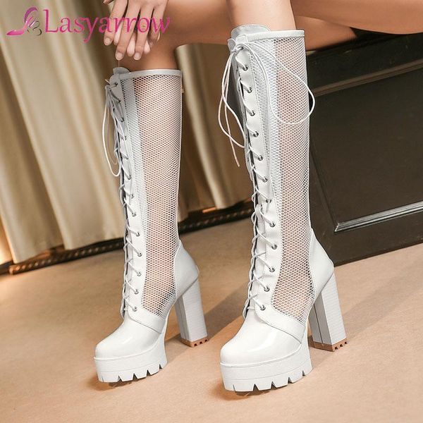 dress shoes lasyarrow fashion women knee high summer boots round toe square heels fretwork party rome footwear size 34-43, Black
dress shoes lasyarrow fashion women knee high summer boots round toe square heels fretwork party rome footwear size 34-43, Black