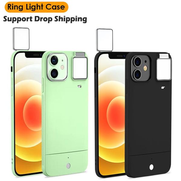 cell phone pouches ring light flash led case for 12 pro max 11 x xs xr 7 8 plus 12p fill selfie beauty drop