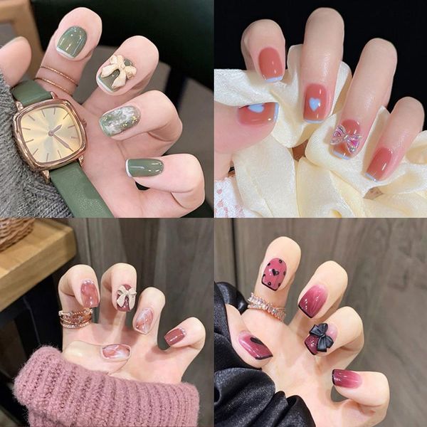 false nails 24pcs square head nail tip rhinestone wearable artificial fake full cover tips women fashion manicure tool, Red;gold
false nails 24pcs square head nail tip rhinestone wearable artificial fake full cover tips women fashion manicure tool, Red;gold