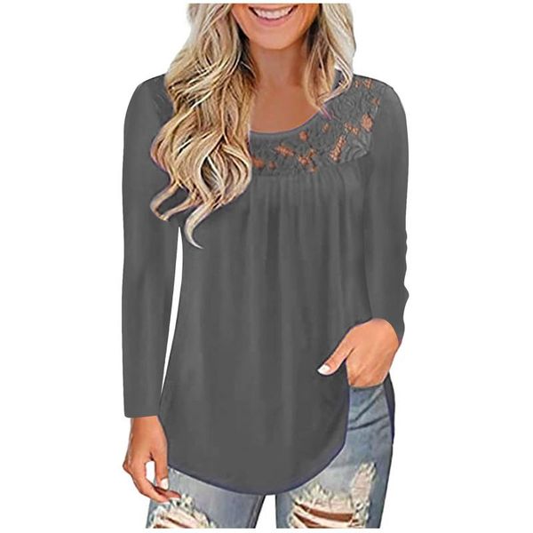 women's t-shirt solid color shirts with lace o-neck casual pullovers long sleeve casua streetewar poleras mujer, White
women's t-shirt solid color shirts with lace o-neck casual pullovers long sleeve casua streetewar poleras mujer, White