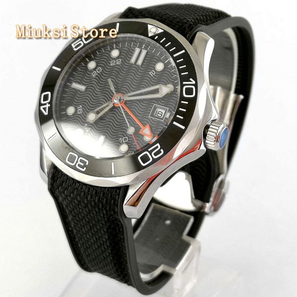 fashion luxury 41mm bliger black index plate gmt sapphire glass closure rubber band automatic date man mechanical watch, Slivery;brown
fashion luxury 41mm bliger black index plate gmt sapphire glass closure rubber band automatic date man mechanical watch, Slivery;brown