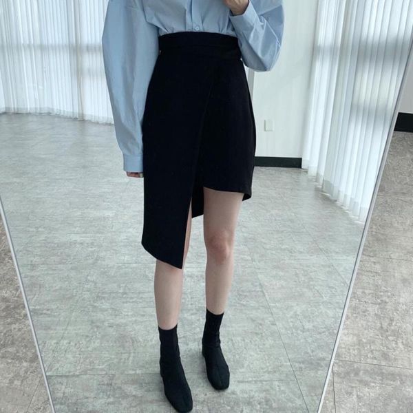 skirts office lady skirt fashion temperament casual elegant simple thin designer solid color high waist irregular, Black
skirts office lady skirt fashion temperament casual elegant simple thin designer solid color high waist irregular, Black