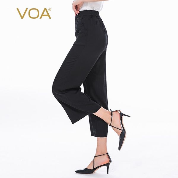 women's pants & capris voa black silk buckle oblique slotted bag pleated tendon waist micro-elastic casual cropped straight kj32, Black;white
women's pants & capris voa black silk buckle oblique slotted bag pleated tendon waist micro-elastic casual cropped straight kj32, Black;white