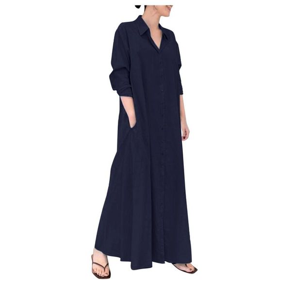 casual dresses elegant women cotton and linen long shirt dress solid color lapel long-sleeve pocket maxi plus size vestido robe, Black;gray
casual dresses elegant women cotton and linen long shirt dress solid color lapel long-sleeve pocket maxi plus size vestido robe, Black;gray
