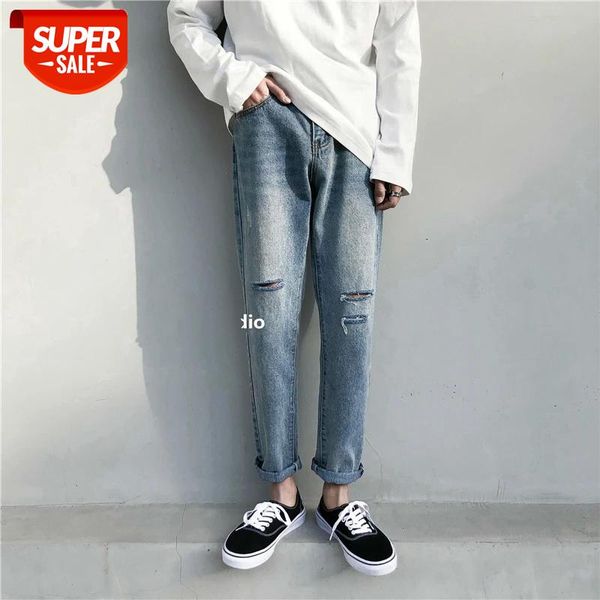 2019 korean style men's stretch casual pants classic skinny holes slim fit wash jeans black/blue color biker denim trousers #qe6t 
2019 korean style men's stretch casual pants classic skinny holes slim fit wash jeans black/blue color biker denim trousers #qe6t