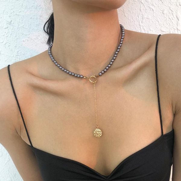 pendant necklaces lalynnly luxury coin necklace designer black color imitation round pearl choker acrylic neck jewelry n8740, Silver
pendant necklaces lalynnly luxury coin necklace designer black color imitation round pearl choker acrylic neck jewelry n8740, Silver