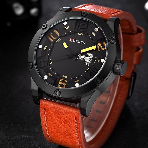 wristwatches curren date japan movt men quartz casual watch army military sports watches male leather clock 2021, Slivery;brown
wristwatches curren date japan movt men quartz casual watch army military sports watches male leather clock 2021, Slivery;brown