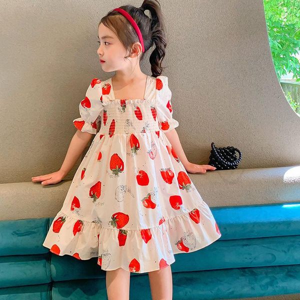 girls retro square neck dress 2021 summer children chiffon strawberry baby loose casual princess dresses girl's, Red;yellow
girls retro square neck dress 2021 summer children chiffon strawberry baby loose casual princess dresses girl's, Red;yellow