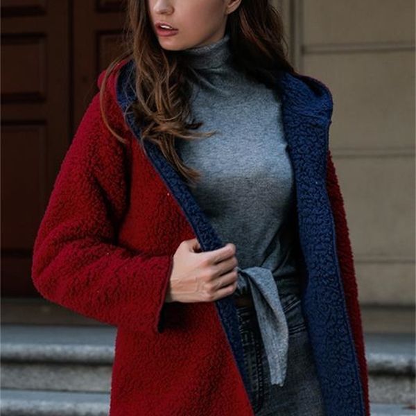 women's jackets both sides can wear winter colorful womens warm coats designer fleece cardigan fashion k7kp, Black;brown
women's jackets both sides can wear winter colorful womens warm coats designer fleece cardigan fashion k7kp, Black;brown