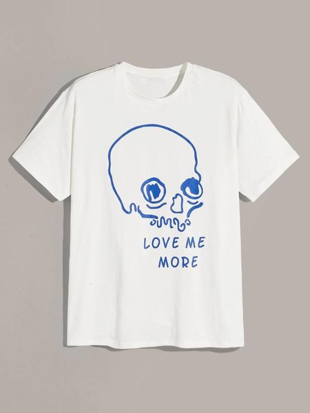 women's t-shirt grunge tumblr quote camisetas aesthetic graphic skull women vintage funny art tee tshirt love me more t shirt, White
women's t-shirt grunge tumblr quote camisetas aesthetic graphic skull women vintage funny art tee tshirt love me more t shirt, White