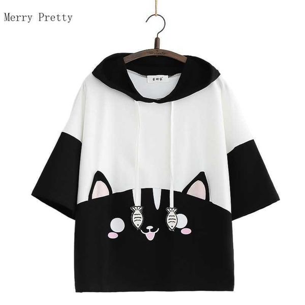 summer short sleeve cotton hoodies for women cartoon embroidery drawstring hooded sweatshirt sweet style ladies pllover 210526, Black
summer short sleeve cotton hoodies for women cartoon embroidery drawstring hooded sweatshirt sweet style ladies pllover 210526, Black