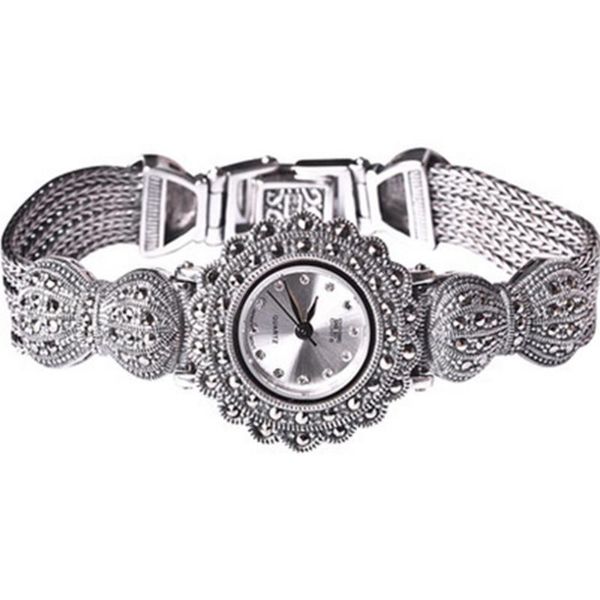 wristwatches jade angel vintage style thai sterling silver marcasite bracelet jewelry ladies women's watch, Slivery;brown
wristwatches jade angel vintage style thai sterling silver marcasite bracelet jewelry ladies women's watch, Slivery;brown