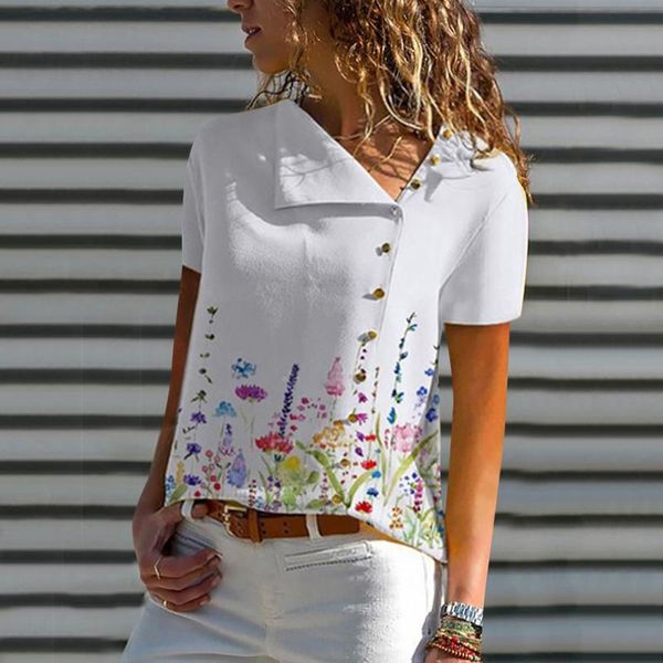 women's blouses & shirts women shirt floral printed short sleeve button v-neck blouse ladies casual elegants blusas mujer de moda 2021, White
women's blouses & shirts women shirt floral printed short sleeve button v-neck blouse ladies casual elegants blusas mujer de moda 2021, White