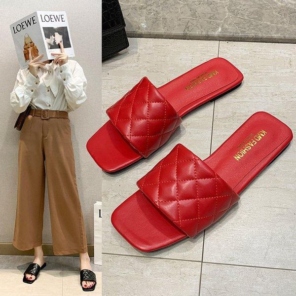 slippers women's 2021 fashion square toe flat women casual shoes rhombic plaid beach summer sandals, Black
slippers women's 2021 fashion square toe flat women casual shoes rhombic plaid beach summer sandals, Black
