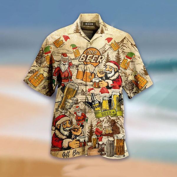 men's casual shirts shirt short sleeve christmas turn down collar for men beer santa claus print loose, White;black
men's casual shirts shirt short sleeve christmas turn down collar for men beer santa claus print loose, White;black