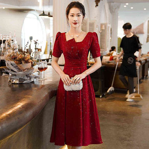 luxury party evening dress toasting cloth summer 2021 engagement bridal wine red slim banquet evening, Black
luxury party evening dress toasting cloth summer 2021 engagement bridal wine red slim banquet evening, Black