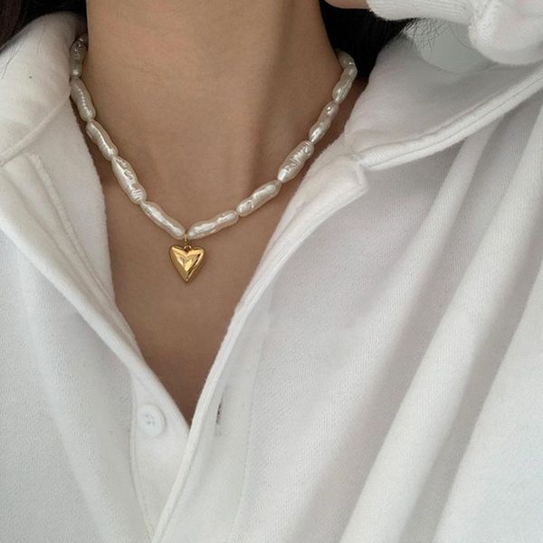 fashion irregular simulated baroque pearl choker necklace for women elegant metal heart short collares jewelry gifts pendant necklaces, Silver
fashion irregular simulated baroque pearl choker necklace for women elegant metal heart short collares jewelry gifts pendant necklaces, Silver