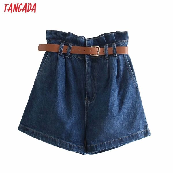 women vintage blue denim with belt zipper pockets female retro casual shorts pantalones 4m122 210416, White;black
women vintage blue denim with belt zipper pockets female retro casual shorts pantalones 4m122 210416, White;black