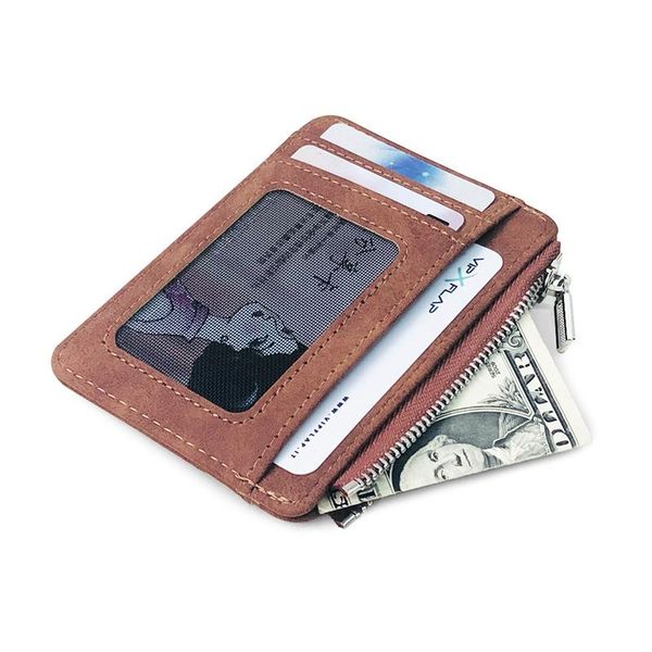 card holders mini purse for men wallet retro matte leather zipper small slim male thin id business holder, Brown;gray
card holders mini purse for men wallet retro matte leather zipper small slim male thin id business holder, Brown;gray
