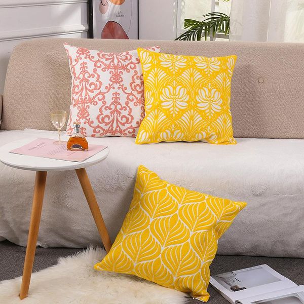 cushion/decorative pillow home decor embroidered cushion yellow pink flower canvas cotton square suqare cover 45x45cm
cushion/decorative pillow home decor embroidered cushion yellow pink flower canvas cotton square suqare cover 45x45cm