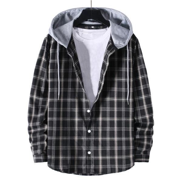 men's casual shirts vintage clothing men autumn and winter thick cotton plaid long-sleeved loose hooded jacket single breasted shirt, White;black
men's casual shirts vintage clothing men autumn and winter thick cotton plaid long-sleeved loose hooded jacket single breasted shirt, White;black