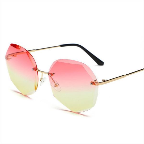 Fashion Rimless Sunglasses Women Brand Designer Sun Glasses Gradient Shades Cutting Lens Ladies Frameless Metal Eyeglasses Uv400, White;black
Fashion Rimless Sunglasses Women Brand Designer Sun Glasses Gradient Shades Cutting Lens Ladies Frameless Metal Eyeglasses Uv400, White;black