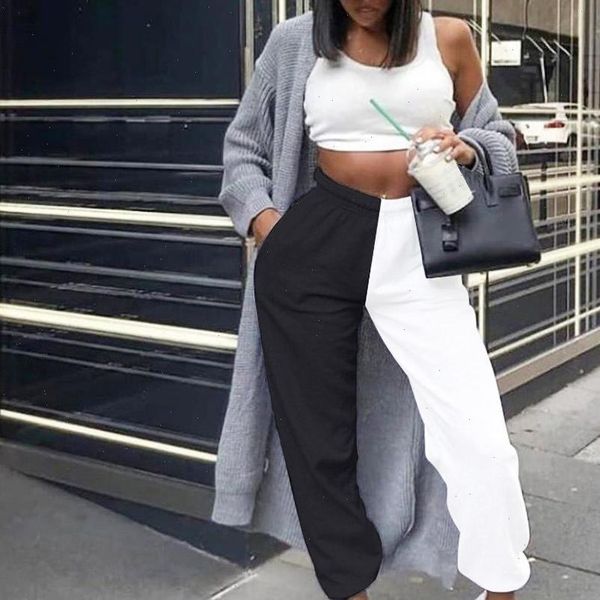 high waist black amp womens capri white patchwork sporty harem autumn winter women loose casual streetwear trousers, Black;white
high waist black amp womens capri white patchwork sporty harem autumn winter women loose casual streetwear trousers, Black;white